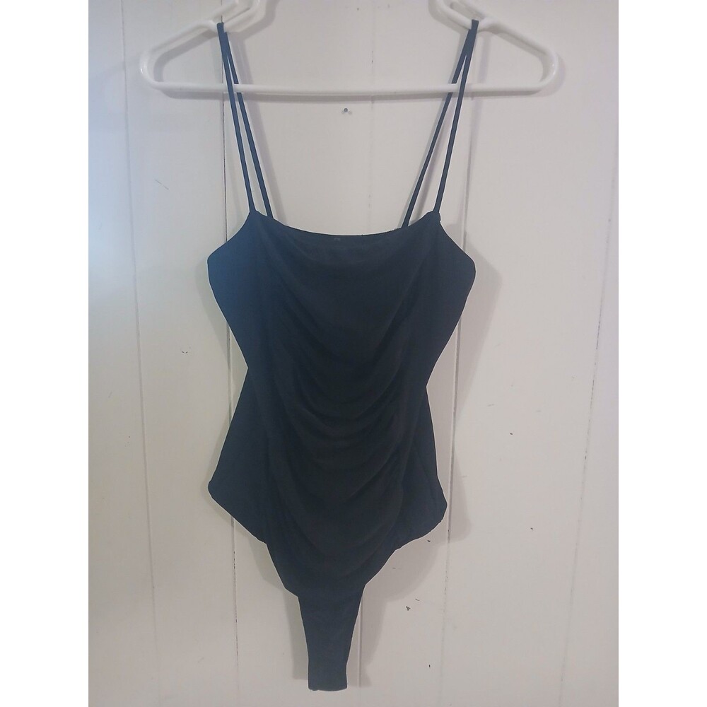 21 Saints Bodysuit  Top Women's Medium Black Sleeveless Goth Classic Romantic